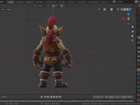 Vibrant Detailed of World of Goblin Engineer with Gears and Tools 3D 모델