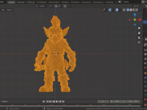 Vibrant Detailed of World of Goblin Engineer with Gears and Tools 3D 모델