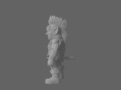 Vibrant Detailed of World of Goblin Engineer with Gears and Tools 3D 모델