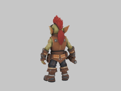 Vibrant Detailed of World of Goblin Engineer with Gears and Tools 3D 모델