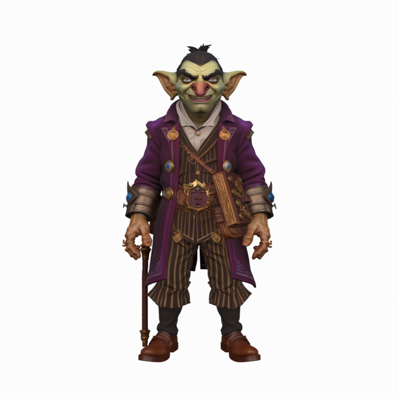 Intricate Sly Goblin Merchant World of Style 3D Modell .c4d .max .obj .3ds .fbx .stl .blend