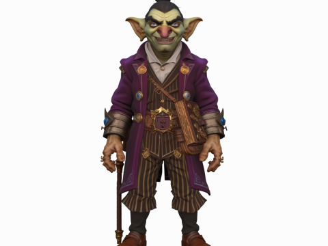 Intricate Sly Goblin Merchant World of Style 3D Model