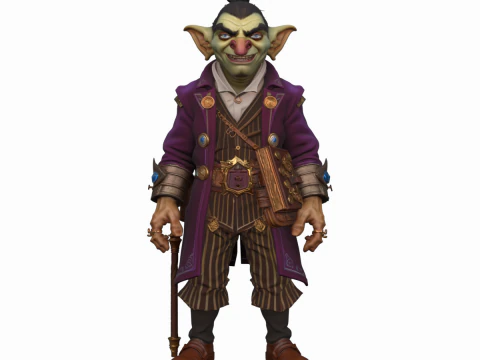 Monde de style complexe des marchands gobelins sournois Modèle 3D