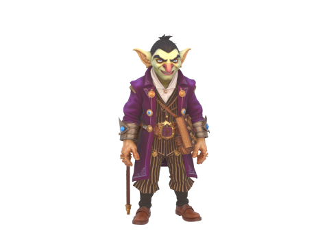 Intricate Sly Goblin Merchant World of Style 3D Modell