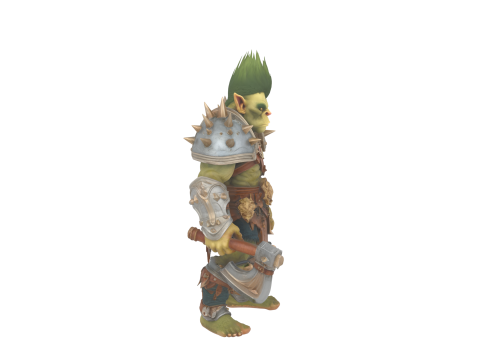 Fierce Muscular Goblin Warrior in World of Style 3D Модель
