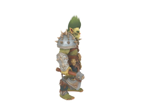 Fierce Muscular Goblin Warrior in World of Style 3D Model