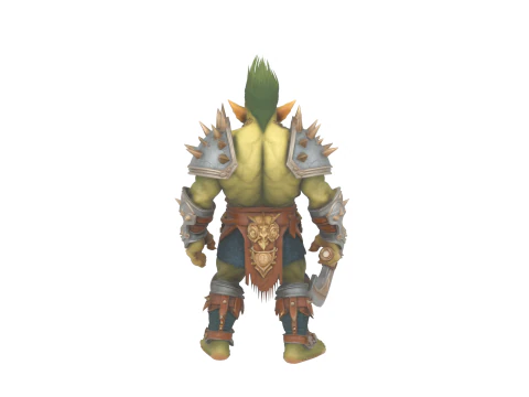 Fierce Muscular Goblin Warrior in World of Style 3D Model