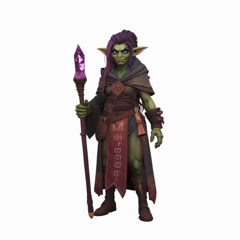 Detailed of Cunning Green Skinned Goblin Mage in World of Style Model 3D .c4d .max .obj .3ds .fbx .stl .blend