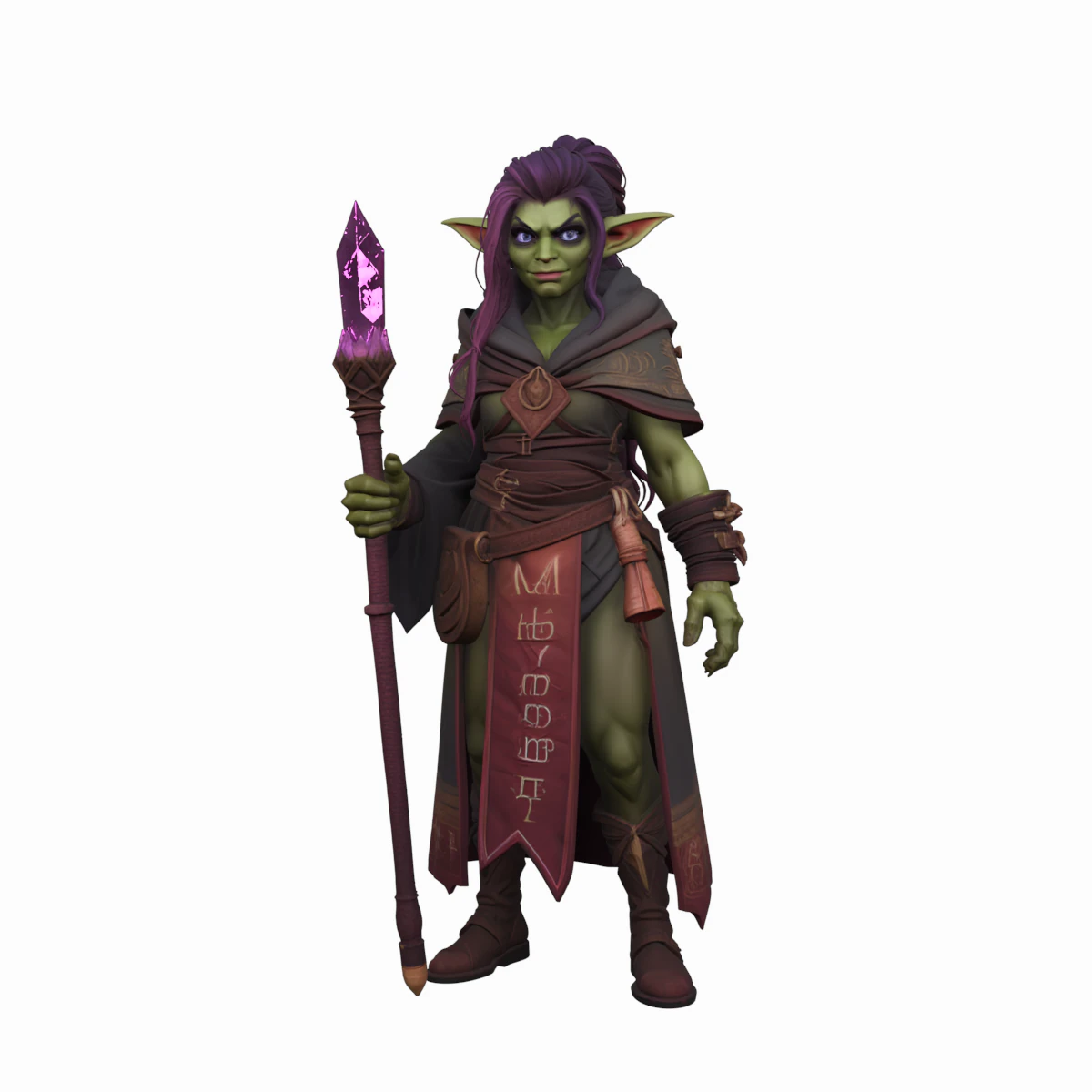 Detailed of Cunning Green Skinned Goblin Mage in World of Style 3D Model .c4d .max .obj .3ds .fbx .stl .blend 