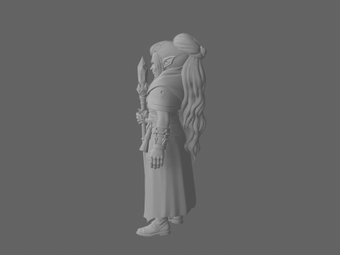 Detailed of Cunning Green Skinned Goblin Mage in World of Style Model 3D