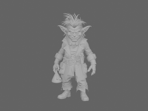 Highly Detailed Eccentric Goblin Alchemist World of Style 3D मॉडल