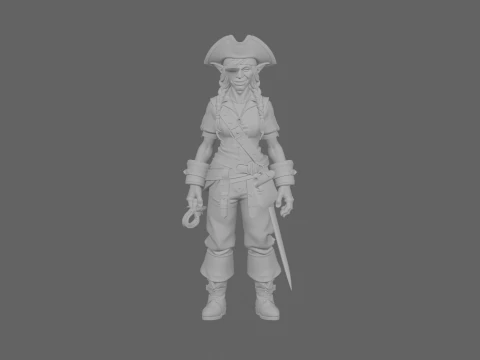 Highly Detailed Roguish Goblin Pirate World of Style 3D Model