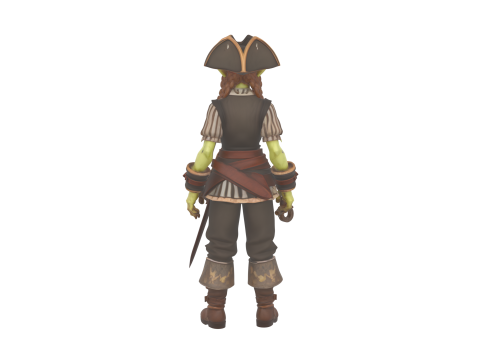 Highly Detailed Roguish Goblin Pirate World of Style 3D Modell