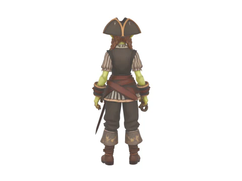 Highly Detailed Roguish Goblin Pirate World of Style 3D Model