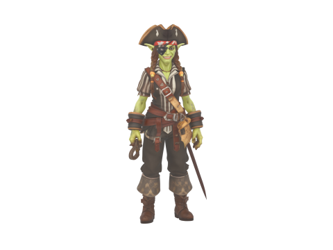 Highly Detailed Roguish Goblin Pirate World of Style Model 3D