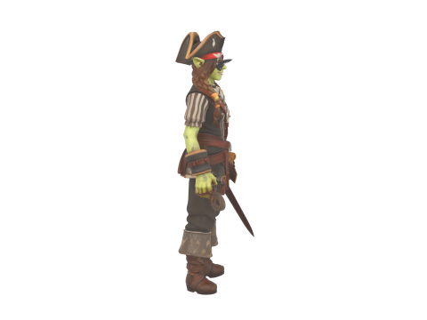Highly Detailed Roguish Goblin Pirate World of Style 3D Modell