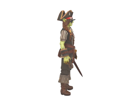 Highly Detailed Roguish Goblin Pirate World of Style 3D Model