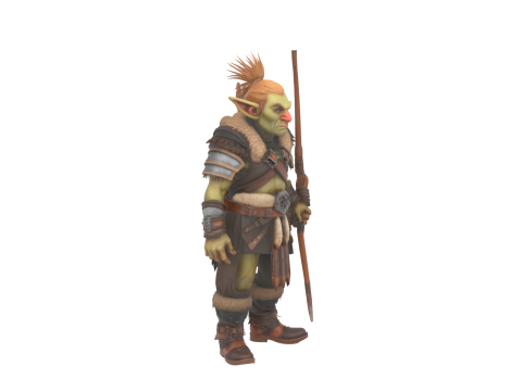 Highly Detailed Agile Goblin Hunter in World of Style Modelo 3D