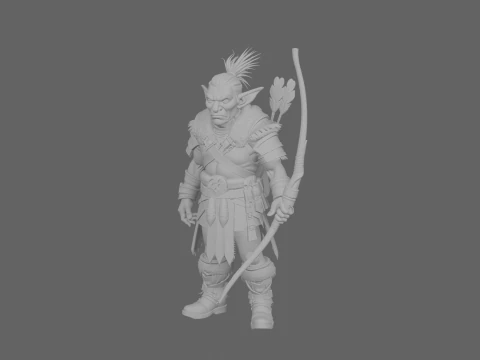 Highly Detailed Agile Goblin Hunter in World of Style 3D Model