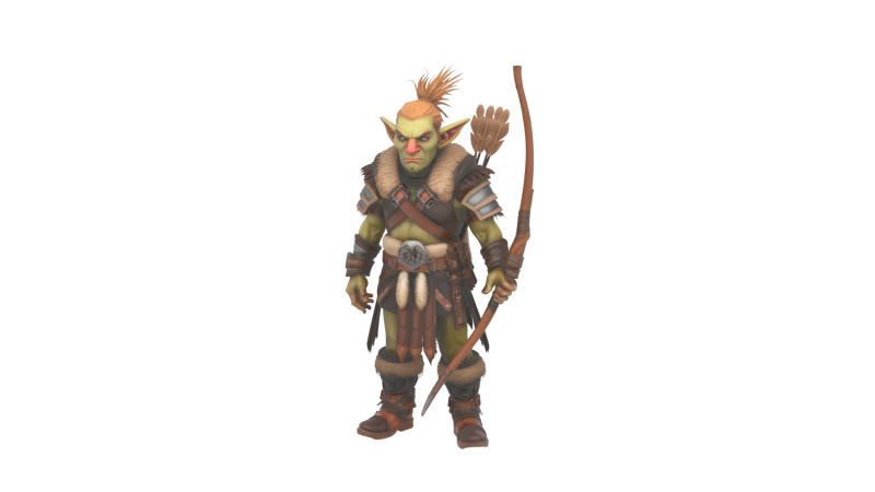Highly Detailed Agile Goblin Hunter in World of Style Modelo 3D .c4d .max .obj .3ds .fbx .stl .blend 