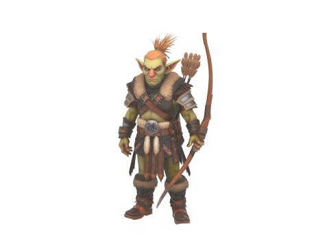 Highly Detailed Agile Goblin Hunter in World of Style Modèle 3D