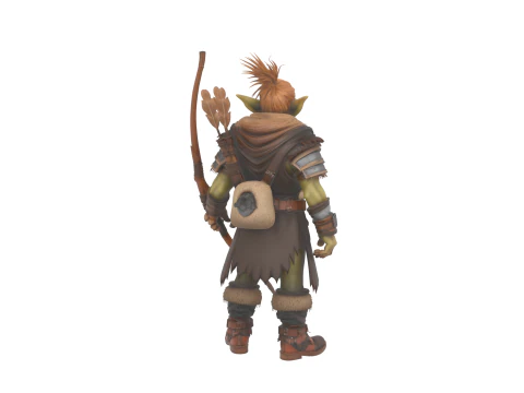 Highly Detailed Agile Goblin Hunter in World of Style 3D Model