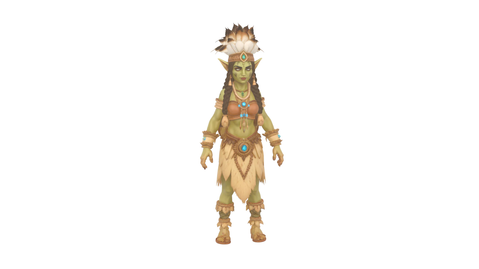 Mystical Tribal Goblin Shaman World of Style 3D Model .c4d .max .obj .3ds .fbx .stl .blend 