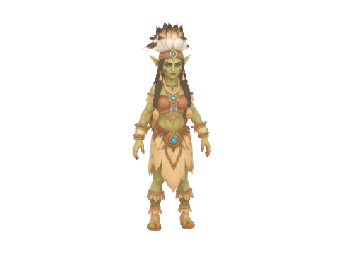 Místico Tribal Goblin Xamã Mundo de Estilo Modelo 3D