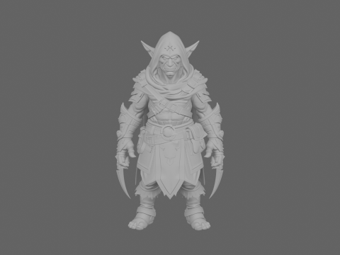 Highly Detailed Stealthy Goblin Rogue in World of Style 3D Modell