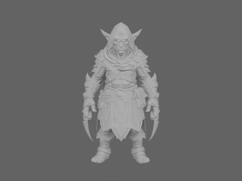 Highly Detailed Stealthy Goblin Rogue in World of Style 3D Model