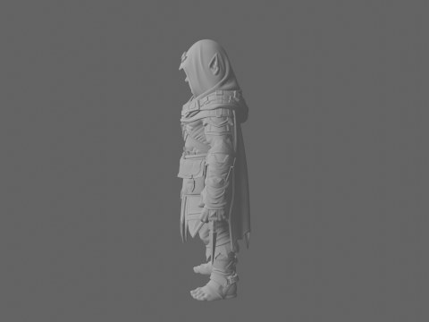 Highly Detailed Stealthy Goblin Rogue in World of Style 3D Modell