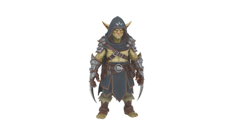 Highly Detailed Stealthy Goblin Rogue in World of Style 3D Modell .c4d .max .obj .3ds .fbx .stl .blend