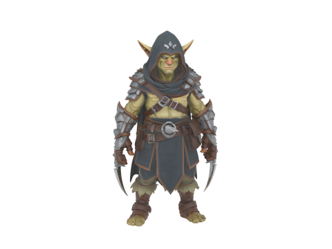 Highly Detailed Stealthy Goblin Rogue in World of Style Modèle 3D