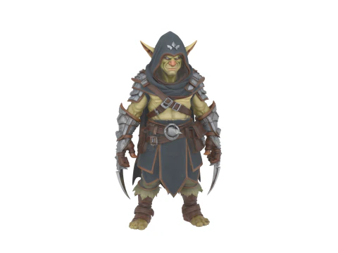 Highly Detailed Stealthy Goblin Rogue in World of Style 3D Model