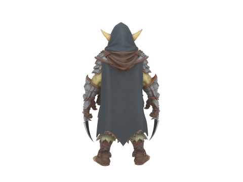 Highly Detailed Stealthy Goblin Rogue in World of Style 3D Modell