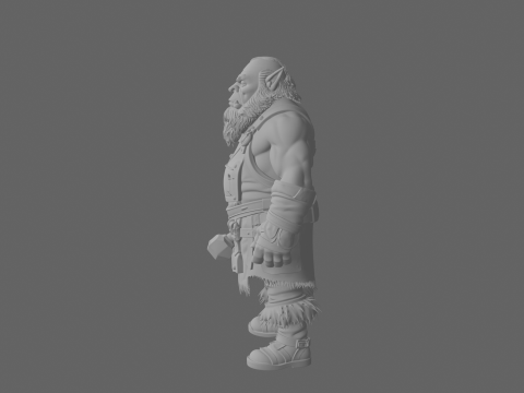 Muscular Burly Goblin Blacksmith World of Style Detailed 3D 模型