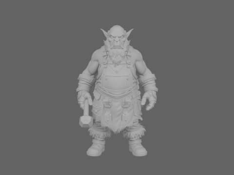 Muscular Burly Goblin Blacksmith World of Style Detailed 3D 模型