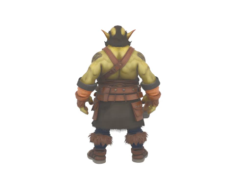 Muscular Burly Goblin Blacksmith World of Style Detailed 3D Model