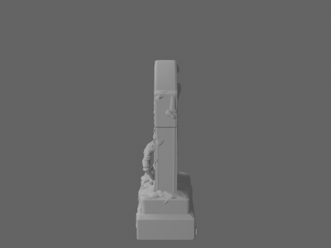 3D Eerie Weathered Tombstone Model with Moss Overgrowth and Emerging Skeletal Hand 3D मॉडल