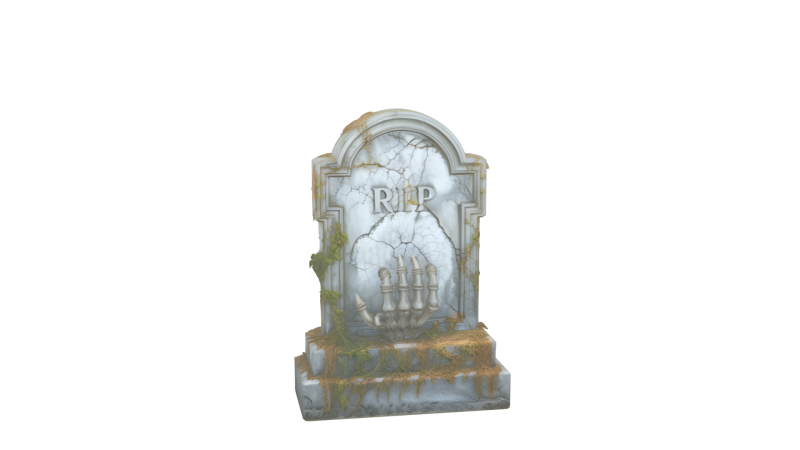 3D Eerie Weathered Tombstone Model with Moss Overgrowth and Emerging Skeletal Hand 3D मॉडल .c4d .max .obj .3ds .fbx .stl .blend 