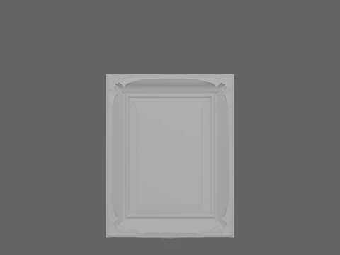 Intricate 3D Picture Frame with Bat Corner Accents 3D Model