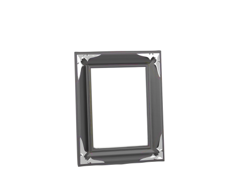 Intricate 3D Picture Frame with Bat Corner Accents Modelo 3D