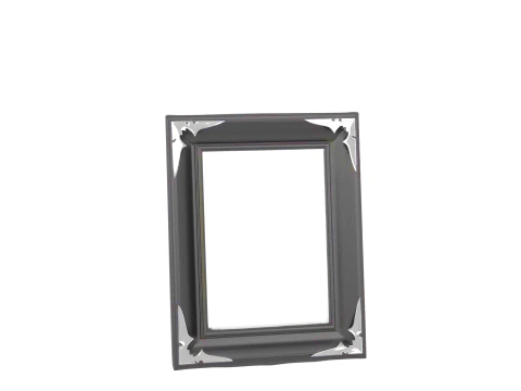 Intrincado marco de fotos en 3D con detalles en las esquinas de murciélagos Modelo 3D