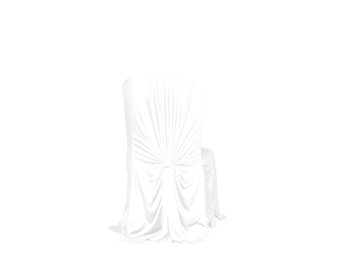 Spooky 3D Ghost Chair Cover Model with White Cotton Drape 3D Model
