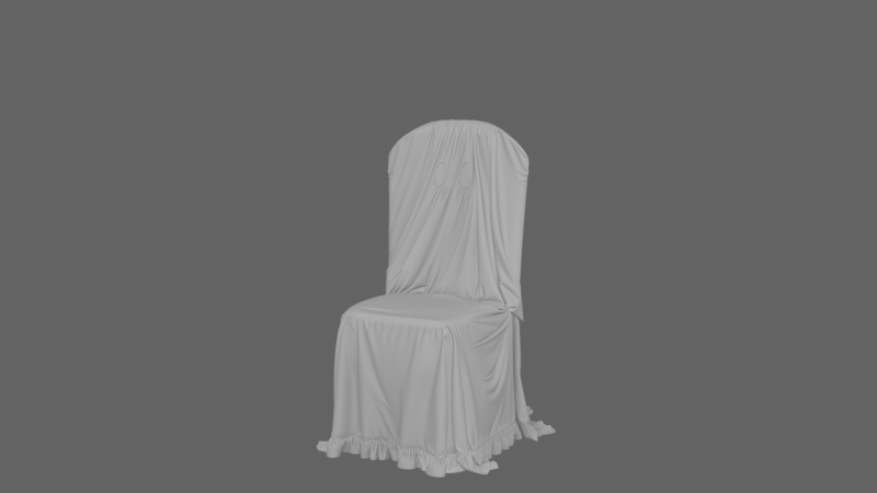 Spooky 3D Ghost Chair Cover Model with White Cotton Drape 3D Model .c4d .max .obj .3ds .fbx .stl .blend 