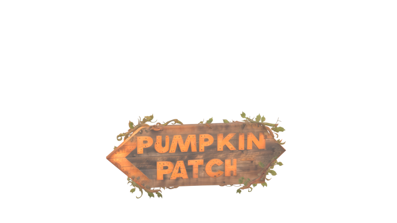 Weathered Wooden Pumpkin Patch with Arrow Sign and Vine Accents 3D 모델 .c4d .max .obj .3ds .fbx .stl .blend