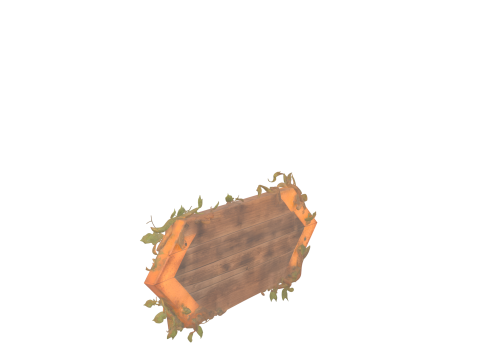 Weathered Wooden Pumpkin Patch with Arrow Sign and Vine Accents 3D 모델