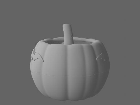 Glossy 3D Pumpkin Candy Corn Bowl with Bat Motifs 3D Model