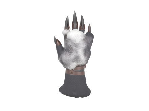 Of Fierce Werewolf Claw Glove featuring Moon Engravings and Leather Straps 3D Model
