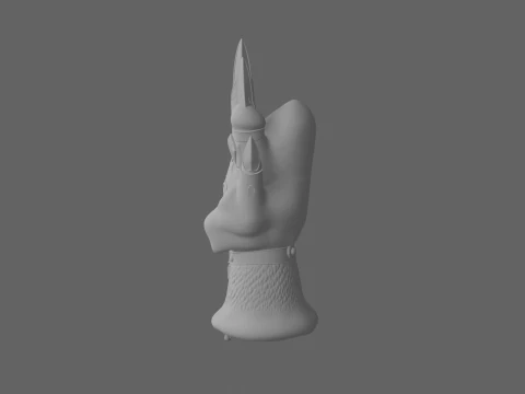 Of Fierce Werewolf Claw Glove featuring Moon Engravings and Leather Straps 3D Model